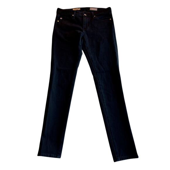 USA Made AG Adriano Goldschmied Black Denim Jeans Contour 360 Legging Ankle 26 R - Picture 1 of 6